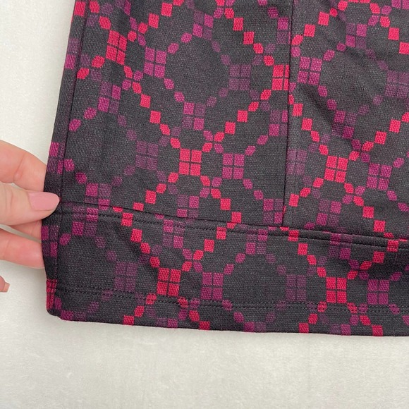 Free People Stretch Skirt‎ Black Purple Pink Comb Pattern, Size Small - Picture 9 of 10